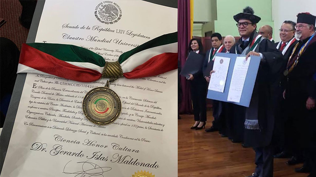 Gerardo Islas recibe el título de Doctor Horis Causa